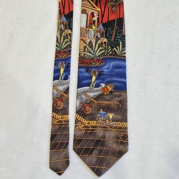 Tropical Paradise Silk Tie by Van Heusen - Picture 2 of 8